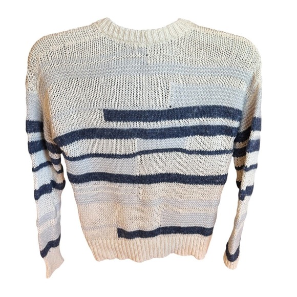 Madewell Striped Knit Sweater Women XS Blue White Textured Bobble Detail EUC - Picture 9 of 9